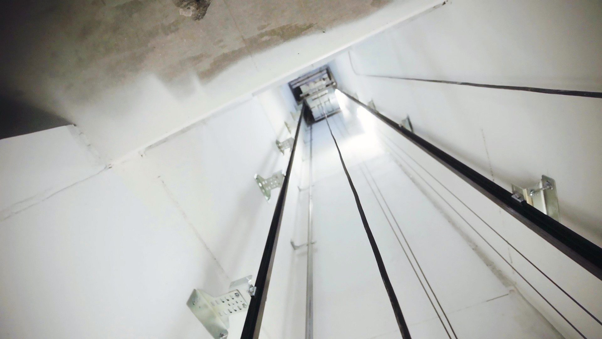 View of the inside of an elevator shaft