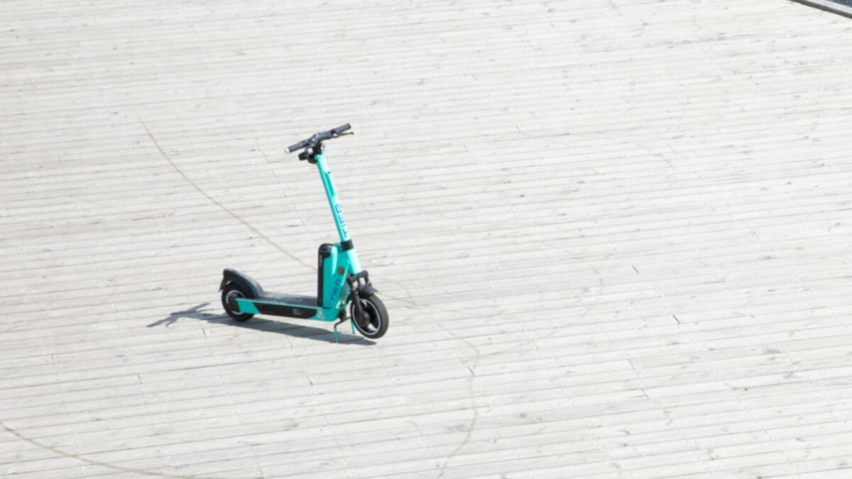 Electric Scooter On A Dock